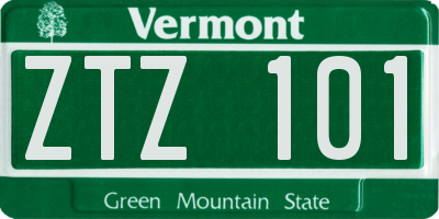VT license plate ZTZ101