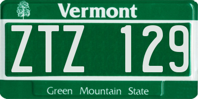 VT license plate ZTZ129