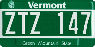 VT license plate ZTZ147
