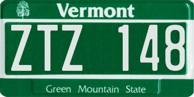 VT license plate ZTZ148