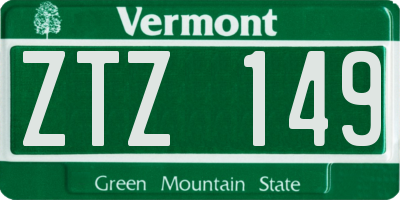 VT license plate ZTZ149