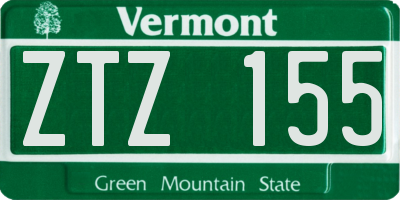 VT license plate ZTZ155