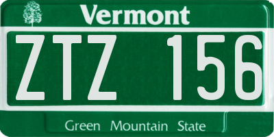 VT license plate ZTZ156