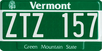 VT license plate ZTZ157