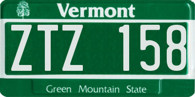 VT license plate ZTZ158