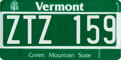 VT license plate ZTZ159