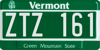 VT license plate ZTZ161