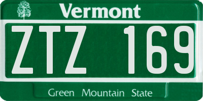 VT license plate ZTZ169