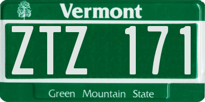 VT license plate ZTZ171