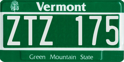 VT license plate ZTZ175
