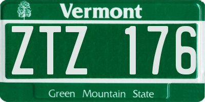 VT license plate ZTZ176