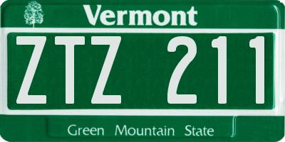 VT license plate ZTZ211