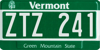 VT license plate ZTZ241