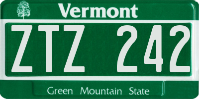 VT license plate ZTZ242