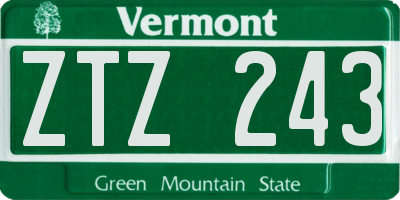 VT license plate ZTZ243