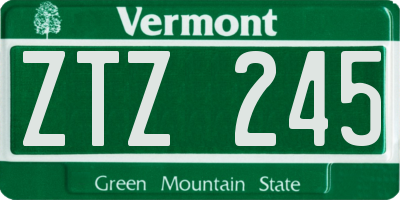 VT license plate ZTZ245