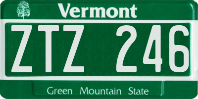 VT license plate ZTZ246