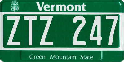 VT license plate ZTZ247