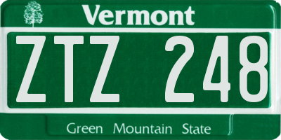 VT license plate ZTZ248