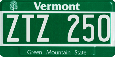 VT license plate ZTZ250