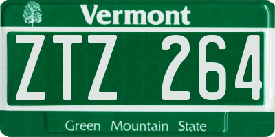 VT license plate ZTZ264