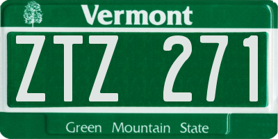 VT license plate ZTZ271