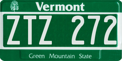 VT license plate ZTZ272