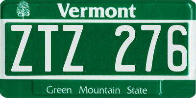 VT license plate ZTZ276