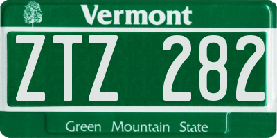 VT license plate ZTZ282