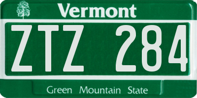 VT license plate ZTZ284