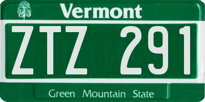 VT license plate ZTZ291