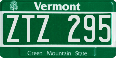 VT license plate ZTZ295