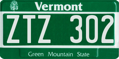 VT license plate ZTZ302