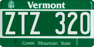 VT license plate ZTZ320