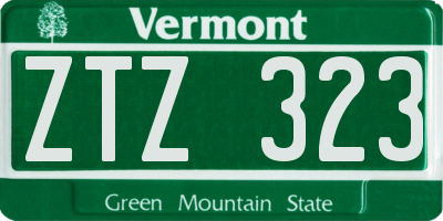 VT license plate ZTZ323