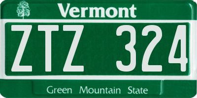 VT license plate ZTZ324