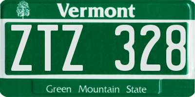 VT license plate ZTZ328
