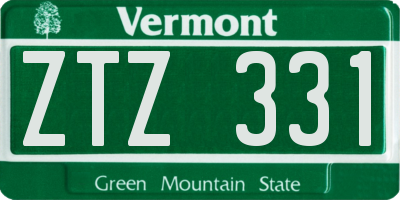 VT license plate ZTZ331