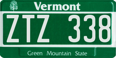 VT license plate ZTZ338