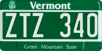 VT license plate ZTZ340
