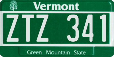 VT license plate ZTZ341