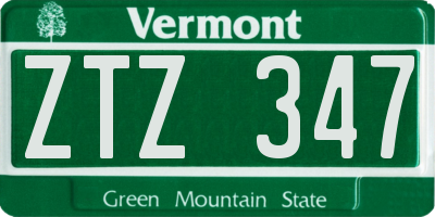 VT license plate ZTZ347