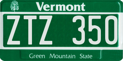 VT license plate ZTZ350