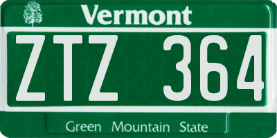 VT license plate ZTZ364