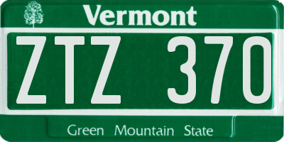 VT license plate ZTZ370