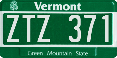 VT license plate ZTZ371