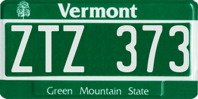 VT license plate ZTZ373