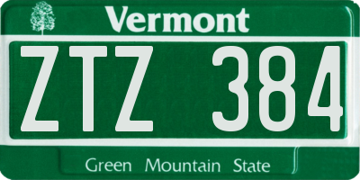 VT license plate ZTZ384