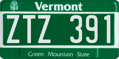 VT license plate ZTZ391