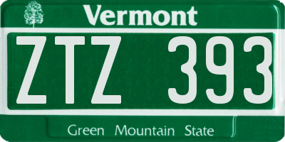 VT license plate ZTZ393